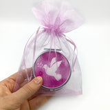 Rosenkranz pink rosa Mädchen Kommunion Konfirmation Erstkommunion Glasrosenkranz mit Schmuckdose Etui Taube Kommunionsrosenkranz Firmung Kinderrosenkranz Kommunionsgeschenk, Geschenk mit Dose Box