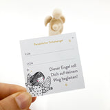 Schutzengel, Engel, Holzengel, Geschenk von Paten für Kinder zur Taufe und Erstkommunion, Kommunion, Geburt, Jungen und Mädchen, Karte Engel, Engelkarte, persönlicher Schutzengel