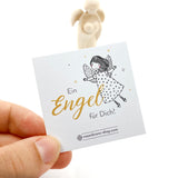 Schutzengel, Engel, Holzengel, Geschenk von Paten für Kinder zur Taufe und Erstkommunion, Kommunion, Geburt, Jungen und Mädchen, Karte Engel, Engelkarte, persönlicher Schutzengel