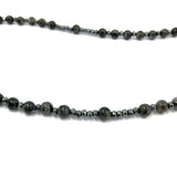 Großer Rosenkranz, zum Umhängen, Rosenkranzkette Gebetskette Dekorosenkranz Rosenkranz zur Dekoration Wandrosenkranz zum aufhängen an der Wand, dunkel schwarz Edelstein-Rosenkranz Geschenk für Pfarrer Bischof geknüpft Rosenkranzkette zum Umhängen opulent Hingucker Hämatit Onyx schwarzer Labradorit