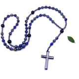 Großer Rosenkranz, Edelstein-Lapislazuli, geknüpft