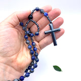 Großer Rosenkranz, Edelstein-Lapislazuli, geknüpft