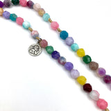 Rosenkranz bunt Edelsteine handgemacht handgeknüpft bunt Geschenk Mädchen Kommunion Erstkommunion Firmung Konfirmation Edelsteinkreuz modern besonders hochwertig