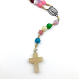 Rosenkranz bunt Edelsteine handgemacht handgeknüpft bunt Geschenk Mädchen Kommunion Erstkommunion Firmung Konfirmation Edelsteinkreuz modern besonders hochwertig