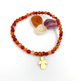 Armband Engelanhänger orange, Edelsteinarmband Geschenk Mädchen Kommunion, Geschenk für Mädchen Konfirmation, Geschenk Firmung Mädchen, Schmuck Kommunion orange, Schmuck Firmung Mädchen Geschenk, Schmuck Konfirmation Mädchen Geschenk, Armband mit Engel, Geschenk für Frauen Armband orange, karneol