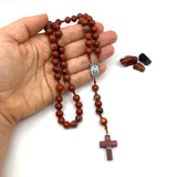 Rosenkranz roter Jaspis rot Naturstein Kreuz Mittelstück Herzstück Edelstein geknüpft handgeknüpft handgefertigt handgemacht in Österreich Deutschland für Kommunion Geschenk Erstkommunion Firmung Konfirmation Geschenk Pfarrer Priesterweihe Oma Opa Weihnachten