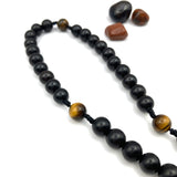 Rosenkranz schwarz Onyx Holz Ebenholz Tigerauge Kreuz Zwischenperlen Geschenk Pfarrer Priester Priesterweihe Junge Mann Opa Kommunion ERstkommunion Firmung Konfirmation schwarzer Autorosenkranz heiliger Benedikt Benediktus