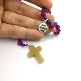 Design-Unikat: Rosenkranz, Edelstein-Perlen Turmalin, pink/grün/blau