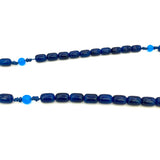 Autorosenkranz  fürs Auto Rückspiegel blauer Rosenkranz handgeknüpft in österreich edelsteinkreuz glasperlen glasrosenkranz gebetskette rosenkranzkette katholisches geschenk für jungen buben männer zur taufe erstkommunion firmung konfirmation kommunionsrosenkranz dunkelblau türkis blau