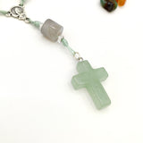 Design-Rosenkranz Unikat besonderer Rosenkranz für Jungen Konfirmation Firmung individuell  Taufe Taufgeschenk Kommunion Erstkommunion Geschenk handgeknüpft Unikat geknüpft Individueller Rosenkranz für Jungen Männer Geschenk zur Firmung Rosenkranzkette bunt grün blau personalisiert Edelsteinperlen Edelsteinrosenkranz, Geschenk Konfirmation Jungen Jugendweihe blau,bunt kurzer Zehner Rosenkranz klein kurz bunt grün aventurin