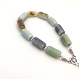 Design-Rosenkranz Unikat  besonderer Kommunionsrosenkranz  individuell personalisiert handgeknüpft  geknüpft Individueller Rosenkranz für Frauen Mädchen  Geschenk zur Firmung Kommunion Taufgeschenk kurzer Zehner Rosenkranz Keramikperlen, Edelsteinkreuz Mondstein Erstkommunion  Taufe  Rosenkranz Geschenk Konfirmation Mädchen  lila violett bunt Glasperlen taufrosenkranz Mädchen rosa pink pastellfarben pastell