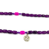 Design-Rosenkranz Unikat handgeknüpft geknüpft Porzellanperlen, Glasperlen Glasrosenkranz Individueller Rosenkranz für Frauen Mädchen Geschenk zur Firmung Erstkommunion Taufe Rosenkranz Geschenk Konfirmation Mädchen lila violett pink Kommunionsgeschenk Kommunionsrosenkranz Erstkommunion Geschenk Firmung Konifrmation Rosenkranzkette