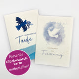 Glückwunschakrte zur Konfirmation, Erstkommunion, Kommunion, Fischmotiv, Taube, Fisch, blau, bunt, Geschenk Erstkommunion für Jungen, Bub, Mann, Taufe, Taufgeschenk für Jungen