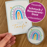 Glückwunschkarte zur Taufe Regenbogen modern bunt geschlechtsneutral neutral gelb grün Karte Taufgeschenk Mädchen Junge bub kindermotiv Geschenk Patenkind Taufpate Taufpatin