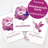 Design-Unikat: Rosenkranz, bunte Edelstein-Perlen/Kreuz, Schutzengel-Medaille