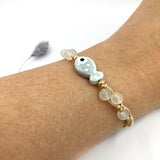 Kinderarmband Mädchen Kommunion Erstkommunion christliches Armband Rosenkranzarmband Fisch Erstkommunionsgeschenk Kommunionsgeschenk Geschenk für Mädchen Erstkommunion modern weiß neutral grau Fischarmband Fischperle