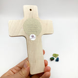 Taufgeschenke Kinderkreuz Geschenk für Taufe Kreuz Bild Holzkreuz für Kinder Kreuz Taufkreuz Wandkreuz Jungen Junge Bub Geschenk Taufe Junge 9 cm klein Geschenk Geburt neutral grün Mädchen Baum Wurzeln Lebensbaum Spruch Kinderkreuz geschlechtsneutral
