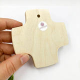 Taufgeschenke Kinderkreuz Geschenk für Taufe Kreuz Bild Engel Engelsmotiv, Holzkreuz für Kinder Kreuz Taufkreuz, Wandkreuz Mädchen Geschenk Taufe Mädchen Junge Schutzengel Engel rosa 9 cm klein Geschenk Geburt