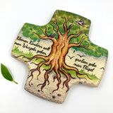 Taufgeschenke Kinderkreuz Geschenk für Taufe Kreuz Bild Holzkreuz für Kinder Kreuz Taufkreuz Wandkreuz Jungen Junge Bub Geschenk Taufe Junge 9 cm klein Geschenk Geburt neutral grün Mädchen Baum Wurzeln Lebensbaum Spruch Kinderkreuz geschlechtsneutral