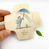 Taufgeschenke Kinderkreuz Geschenk für Taufe Kreuz Bild Engel Engelsmotiv, Holzkreuz für Kinder Kreuz Taufkreuz, Wandkreuz Jungen Junge Bub Geschenk Taufe Junge Schutzengel Engel 9 cm klein Geschenk Geburt neutral blau