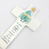 Taufgeschenke, Kinderkreuz, Geschenk für Taufe, Kreuz mit Spruch, Bild Engel, Engelsmotiv, Holzkreuz für Kinder, Kreuz, Taufkreuz, Wandkreuz, Junge, Mädchen Geschenk Taufe Mädchen Junge Schutzengel Engel Stern weiß blau türkis Gelb 15 cm