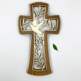 Geschenk Hauseinzug Hausbau Geschenk Holzkreuz Wandkreuz schönes Motiv Taube Frieden Friedenskreuz Friedenstaube Taufkreuz, Kreuz Kommunionskreuz Geschenk zur Kommunion Erstkommunion Firmung Taufgeschenk Geschenk zur Taufe