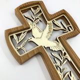Geschenk Hauseinzug Hausbau Geschenk Holzkreuz Wandkreuz schönes Motiv Taube Frieden Friedenskreuz Friedenstaube Taufkreuz, Kreuz Kommunionskreuz Geschenk zur Kommunion Erstkommunion Firmung Taufgeschenk Geschenk zur Taufe