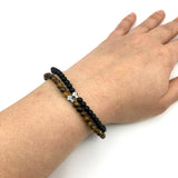 Onyx schwarz braun Tigerauge unisex 21 cm Geschenk Mann Papa Armband Männeramband Herrenarmband dunkelbraun Edelsteinperlen schwarz braun Jugendweihe Edelstein Geschenk für Jungen Konfirmation Firmung Vatertagsgeschenk Konfirmationsgeschenk für Jungen