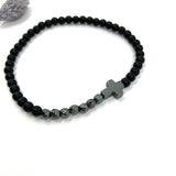 Geschenk Mann Papa Armband braun Männeramband Herrenarmband dunkelbraun Edelsteinperlen schwarz Onyx Hämatit Jugendweihe Edelstein Geschenk für Jungen Konfirmation, Firmung Vatertagsgeschenk Konfirmationsgeschenk für Jungen Mädchen Frauenarmband unisex Geschenk Geburstag Firmung Konfirmation