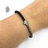 Geschenk Mann Papa Armband braun Männeramband Herrenarmband dunkelbraun Edelsteinperlen schwarz Onyx Hämatit Jugendweihe Edelstein Geschenk für Jungen Konfirmation, Firmung Vatertagsgeschenk Konfirmationsgeschenk für Jungen Mädchen Frauenarmband unisex Geschenk Geburstag Firmung Konfirmation