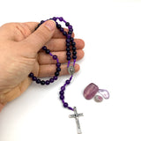 Personalisiert: Edelstein Rosenkranz mit/ohne Namen