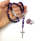 Personalisiert: Edelstein Rosenkranz mit/ohne Namen