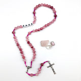 Personalisiert: Edelstein Rosenkranz mit/ohne Namen