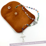 Rosenkranzbeutel Beutel für Rosenkranz Aufbewahrung Etui Schmuckbeutel für Rosenkränze Taufschmuck zart klein Samtbeutel Rosenkranzkette Beutel für Gebetskette blau orange rosa grau klein kleiner schwarz beige weiß druckknopf
