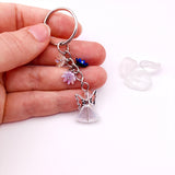 Schlüsselanhänger Engel, Engelsanhänger, Schutzengel, Schlüsselring mit Engel, Schutzengel, Herz, Herzanhänger Blumen für Mädchen rosa blau türkis orange kleines Weihnachtsgeschenk für Mädchen Kinder Frauen Mama Oma beste Freundin günstig billig