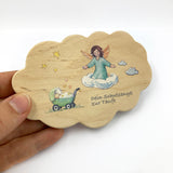 Taufbild, modernes Geschenk zur Taufe für Jungen, Buben, Mädchen, Wolke, Wolkenbild, Holzbild zur Taufe, Taufbild, Taufgeschenk für Täufling, Deko Kinderzimmer, blau, Engel, Spruch