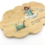 Taufbild, modernes Geschenk zur Taufe für Jungen, Buben, Mädchen, Wolke, Wolkenbild, Holzbild zur Taufe, Taufbild, Taufgeschenk für Täufling, Deko Kinderzimmer, blau, Engel, Spruch