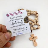 Zirbenholz Rosenkranz Zirbe Nonnen Goldenstein Klosterschwestern Salzburg drei schwestern Zirbe Zirbenholzperlen handgemachter Rosenkranz Österreich handgefertogt handgeknüpft Spende Rosenkranz kaufen Österreich Geschenk Konfirmation Firmung Erstkommunion Kommunion Junge Bub Männerrosenkranz Mädchen Geschenk Taufe Rosenkranzkette Zirbenrosenkranz