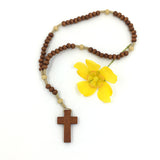 Rosenkranz aus Holz, braun, haselnussbraun, Holzrosenkranz, Autorosenkranz, Rosenkranz fürs Auto für den Rückspiegel, Franziskaner-Rosenkranz, Rosenkranz zur Erstkommunion, Kommunion, Firmung, Konfirmation, für Jungen, Mädchen