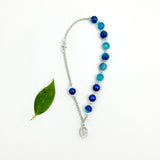 kurzer Rosenkranz, Rosenkranzarmband, Geschenk Kommunion, Erstkommunion, Firmung, Konfirmation, Christliches Rosenkranz Armband, Edelstein Achat türkis, Silber