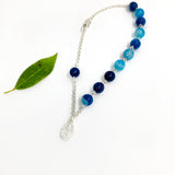 kurzer Rosenkranz, Rosenkranzarmband, Geschenk Kommunion, Erstkommunion, Firmung, Konfirmation, Christliches Rosenkranz Armband, Edelstein Achat türkis, Silber