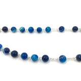 Türkis, blau, Rosenkranz, Taufgeschenk, ERstkommunion, Firmung, Konfirmation,Edelstein, Achat, türkis, Sterlingsilber, echt Silber, Edelsteinrosenkranz