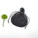 Rosenkranzbeutel, Beutel für Rosenkranz, Aufbewahrung, Etui, Schmuckbeutel für Rosenkränze, dunkelgrau, grau, Fisch, Fischmotiv