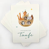 Einladung zur Taufe, Kindermotiv, Junge, Mädchen, Buben, Einladungskarten-Set für Taufe, Arche Noah