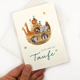 Karte Taufe, Taufkarte, Glückwunschkarte zur Taufe, Grußkarte Taufe, Engel, Engelskarte für Kinder, Kindermotiv, Zeichnung, Taufgeschenk, Geschenk zur Taufe, Engelmotiv