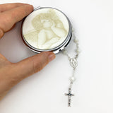 Perlmutt Rosenkranz, kurz, mit Schmuckdose