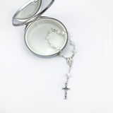 Perlmutt Rosenkranz, kurz, mit Schmuckdose