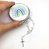 Perlmutt Rosenkranz, kurz, mit Schmuckdose