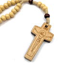 Franziskaner Rosenkranz hell natur hellblraun braun hell Holz Holzrosenkranz Kruzifix modern Korpus schön Geschenk Konfirmation Firmung Erstkommunion Kommunion Junge Bub Mädchen geknüpft einfach simpel Autorosenkranz Auto Rückspiegel