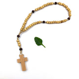 Franziskaner Rosenkranz hell natur hellblraun braun hell Holz Holzrosenkranz Kruzifix modern Korpus schön Geschenk Konfirmation Firmung Erstkommunion Kommunion Junge Bub Mädchen geknüpft einfach simpel Autorosenkranz Auto Rückspiegel